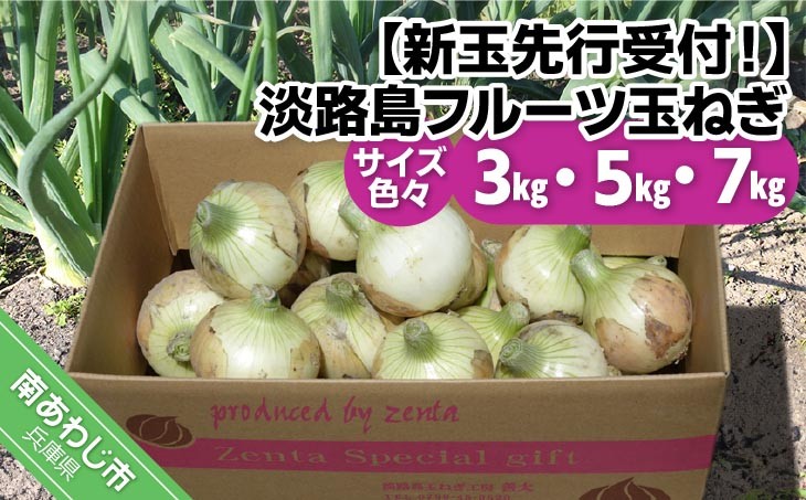 【新玉予約・サイズ色々】淡路島フルーツ玉ねぎ３kg