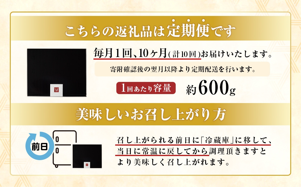 【10ヶ月定期便】【訳あり】博多和牛ヒレサイコロステーキ 約600g×1パック 合計6kg 牛肉