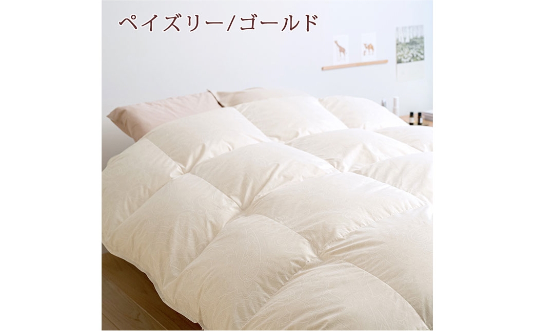 羽毛布団 シングル ペイズリー/ゴールド