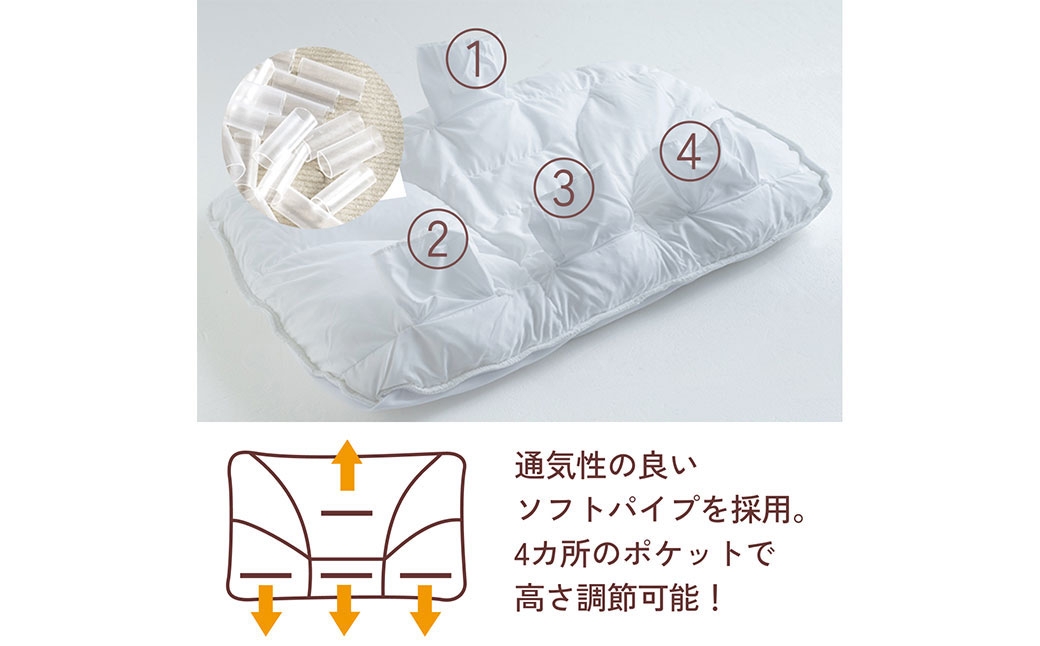 西川 大人ワイドサイズ枕 低め