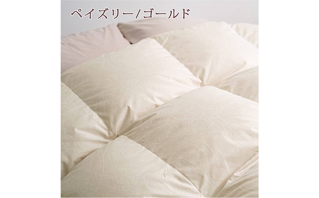 羽毛布団 シングル ペイズリー/ゴールド