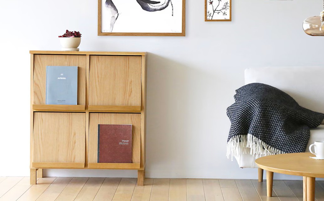 LECCE レッチェ 77マガジンレコードラック オーク 