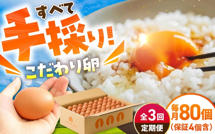 【3回定期便】いとう君ちのあっぱれ卵 80個（76個+割れ補償4個）卵 たまご 鶏卵