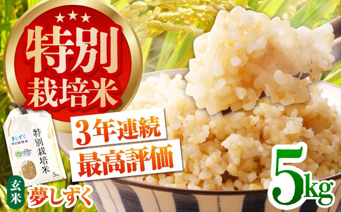 【安心・安全な佐賀の米】特別栽培米「夢しずく」玄米5kg【だいちの家】 [HAG031]