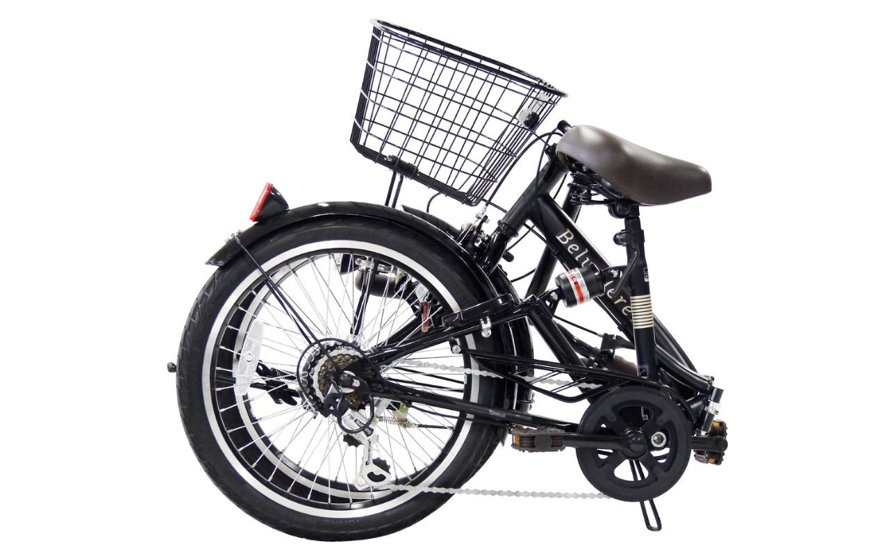 SHIMANO6段変速装備、20インチタイヤ。コンパクトに折りたためるので収納にも便利。