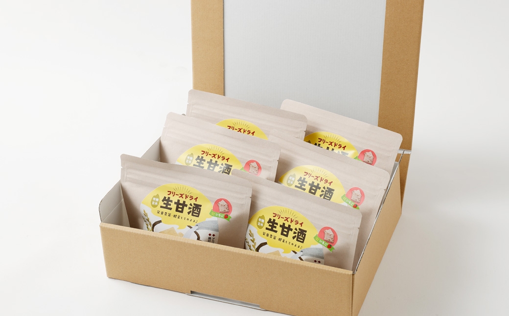 フリーズドライ 生甘酒 いちご 6袋セット ／ フリーズドライ 生甘酒 甘酒 詰合せ セット お菓子 菓子 長崎県 長崎市