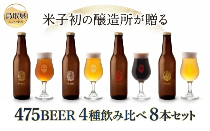 B25-090【米子初の醸造所が贈る】475BEER4種飲み比べ8本セット