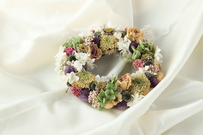 【12ヶ月定期便】ドライフラワーリース Mサイズ
