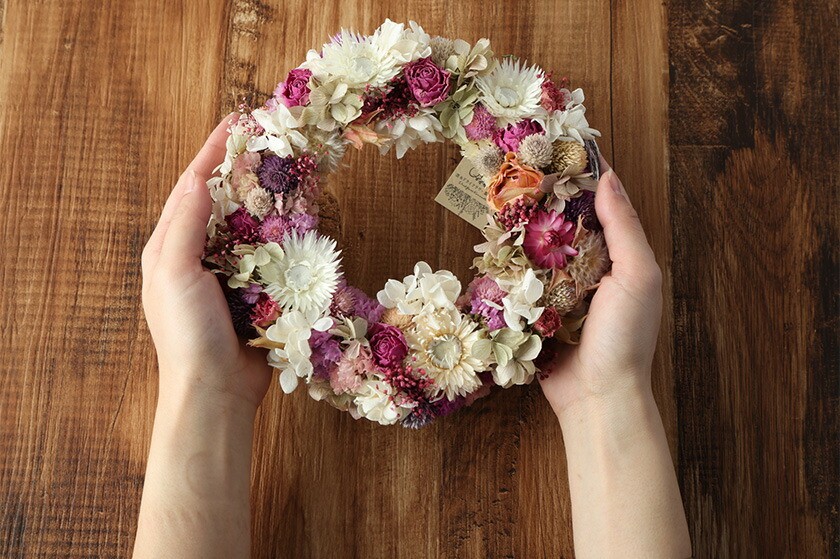 【12ヶ月定期便】ドライフラワーリース Mサイズ