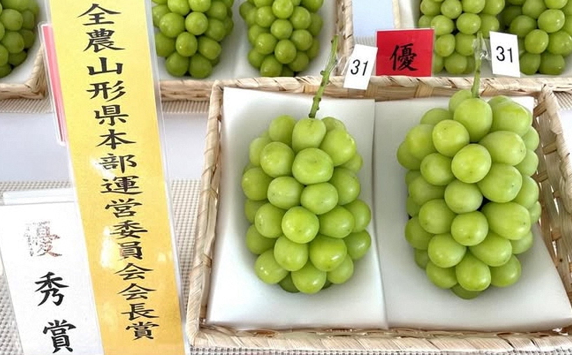 令和7年度山形県ぶどう「シャインマスカット」品評会…優秀賞 全国農業協同組合連合会山形県本部運営委員会長賞