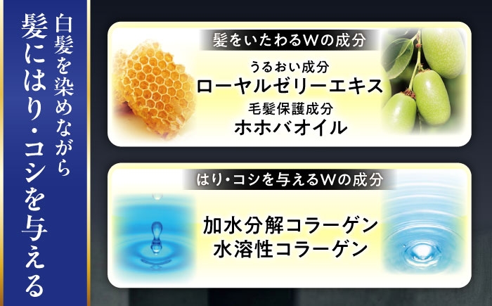 1回でしっかり自然な髪色に染まり、染毛後の髪にボリューム感。