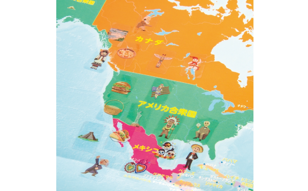 はっておぼえる 世界地図とシールセット