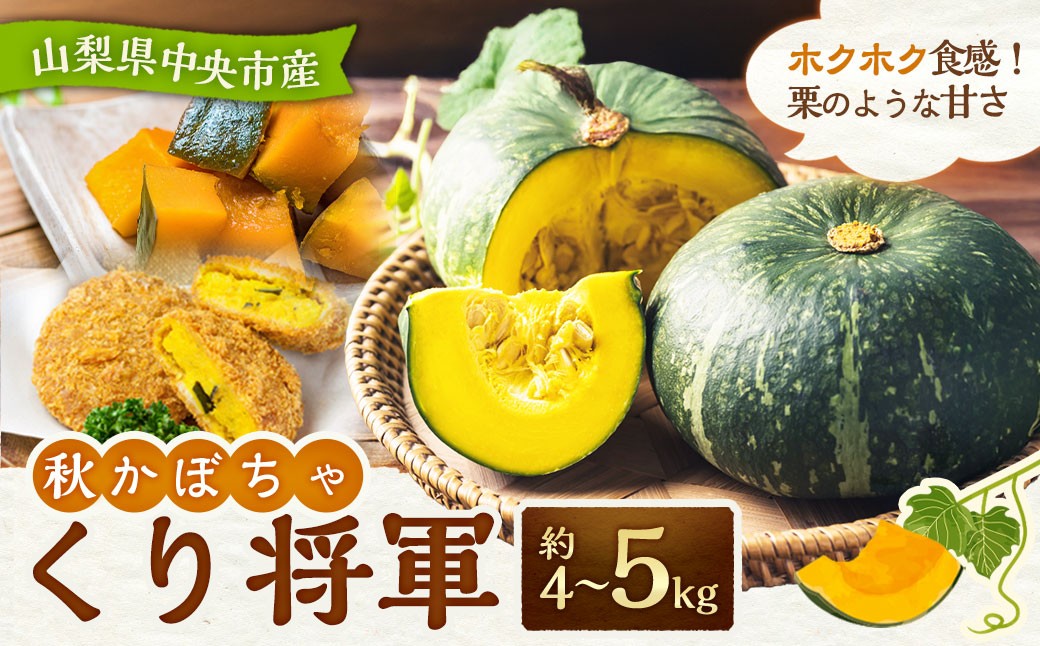 【先行受付】山梨県 中央市産 かぼちゃ【くり将軍】約4～5kg