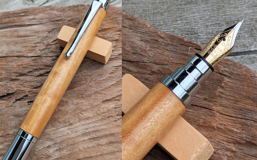 サテンウッド （ リボン杢 ） の万年筆N （ C ）