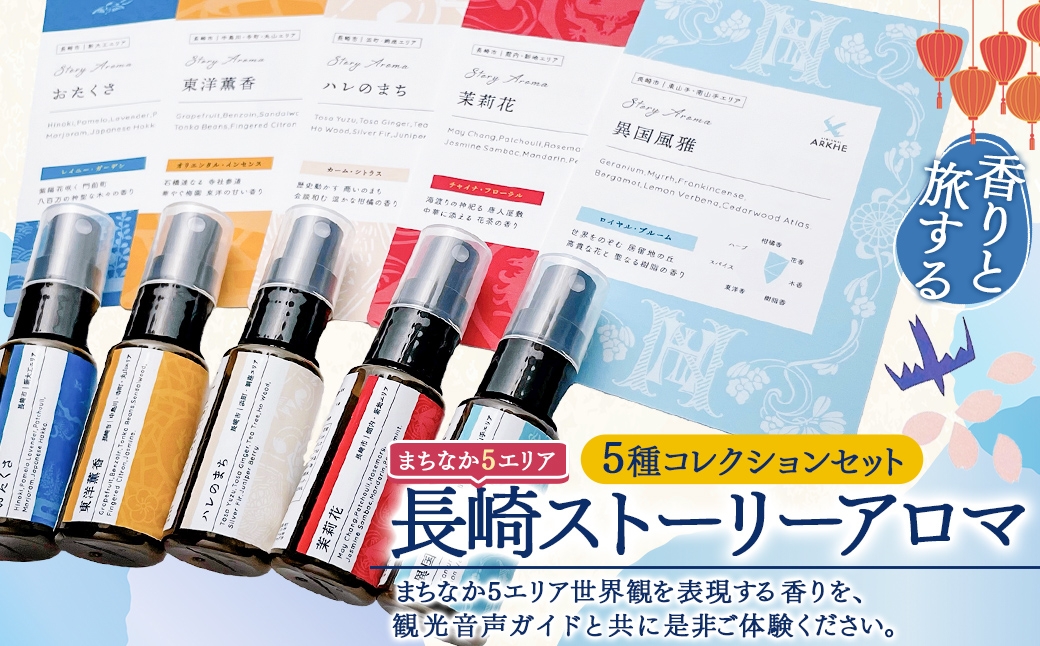 【長崎ストーリーアロマ】まちなか5エリア Story Aroma「5種コレクションセット」 ／ 観光音声ガイド付き