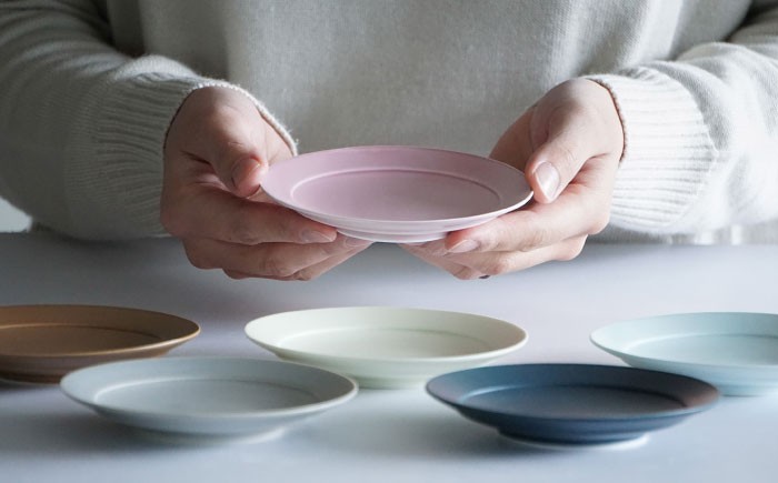 RA46 【波佐見焼】DAILY MAT シリーズ　リム小皿  6枚セット【永峰製磁】-2