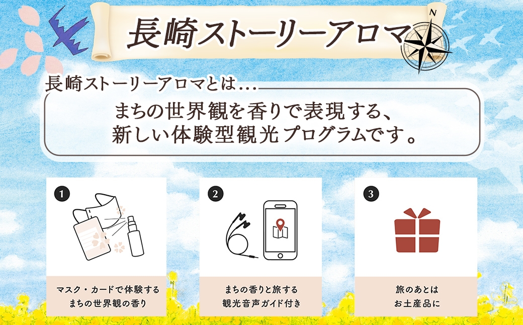 【長崎ストーリーアロマ】まちなかエリア Story Aroma「長崎の“雨とハレ” 2種ギフトセット」 ／ 観光音声ガイド付き