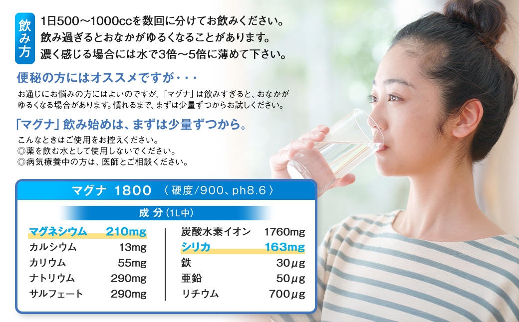 硬水 ミネラルウォーター マグナ 1800-500ml ( 48本 セット )