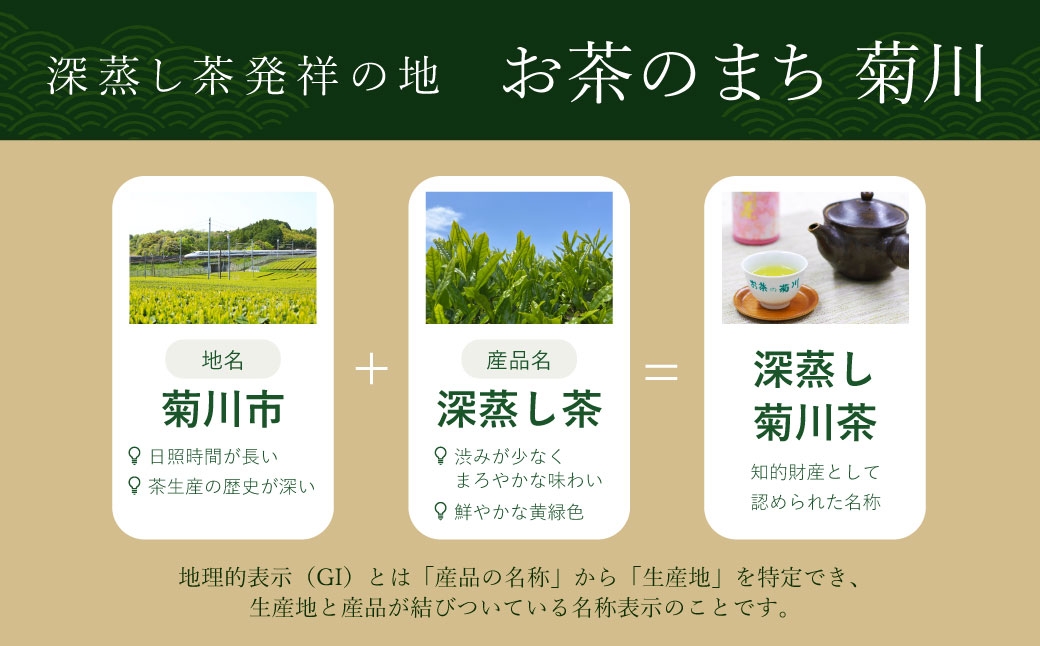 菊川深蒸し茶（5袋 計500g）とフィルターインボトル（1本）セット