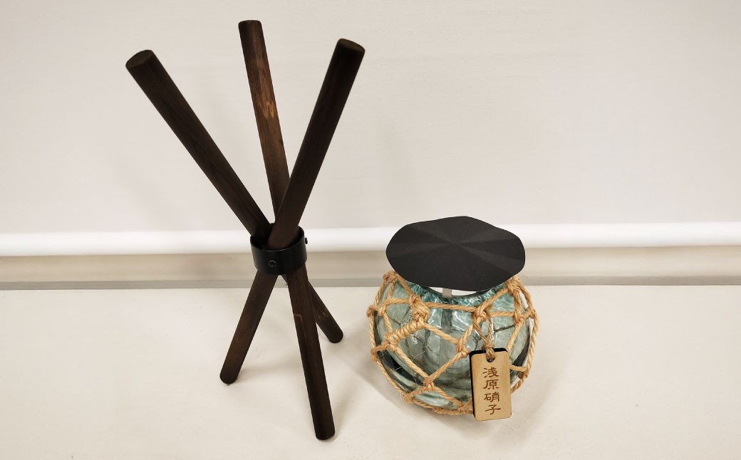 ガラス浮き玉キャンドルとスタンドセット