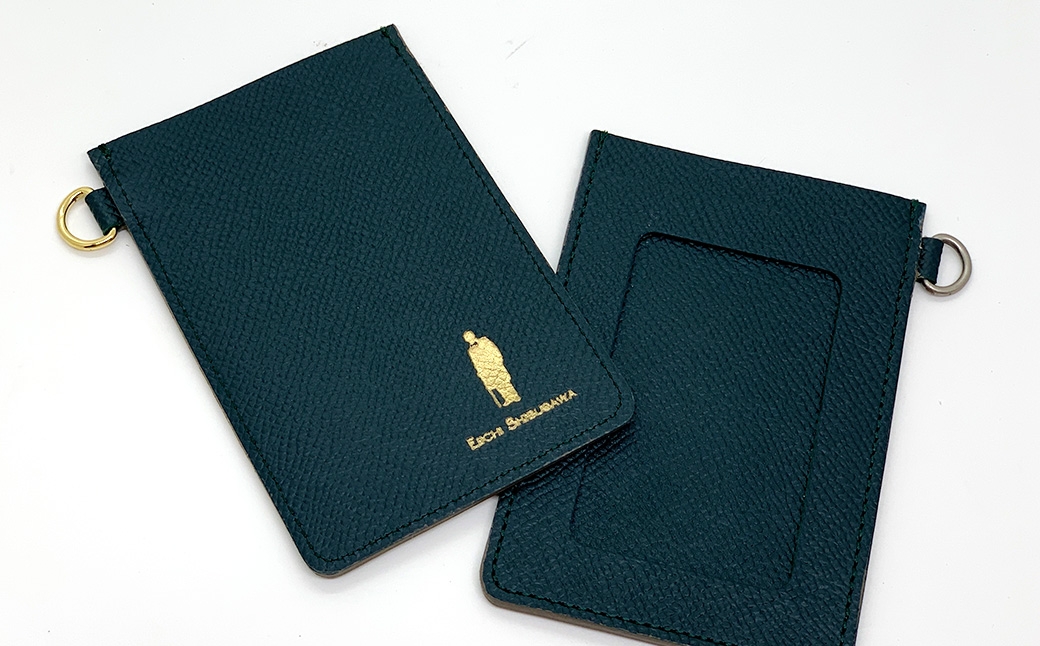 渋沢栄一翁 パスケース （ ダークグリーン ）