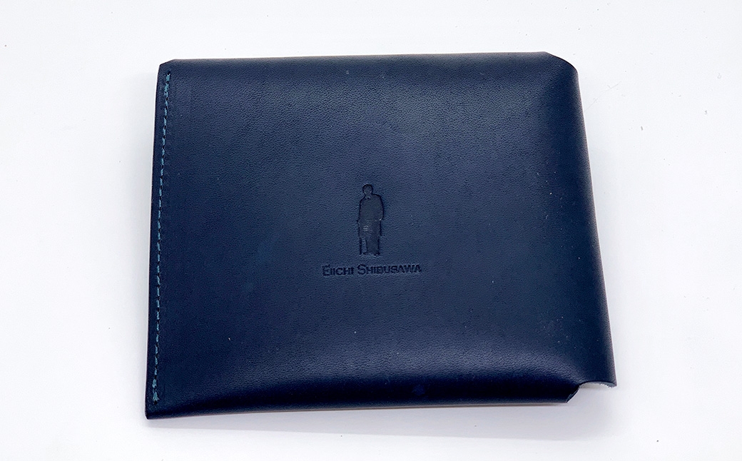 渋沢栄一翁 コンパクト財布 ネイビー