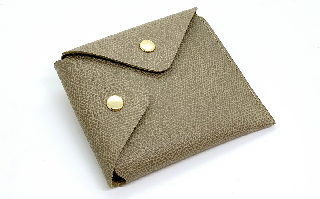 渋沢栄一翁 コンパクト財布 グレージュ