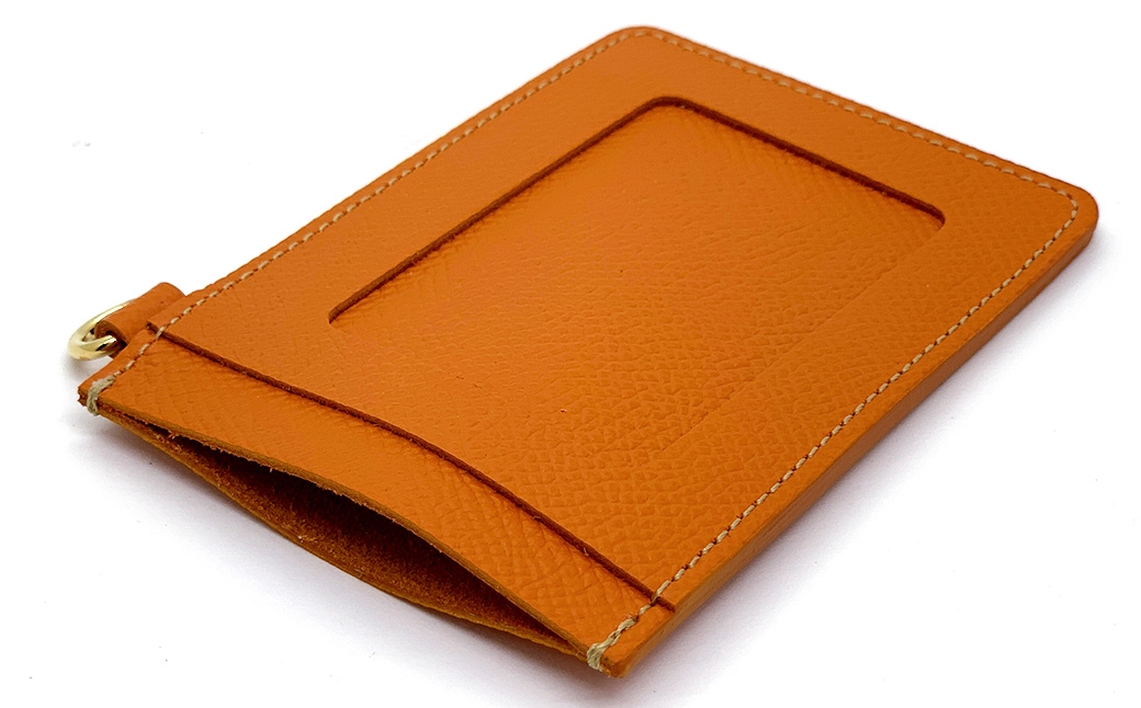 渋沢栄一翁 パスケース オレンジ