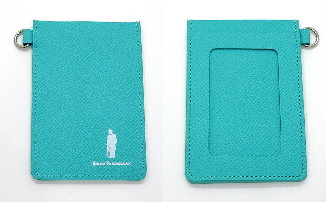 渋沢栄一翁 パスケース（Tブルー）