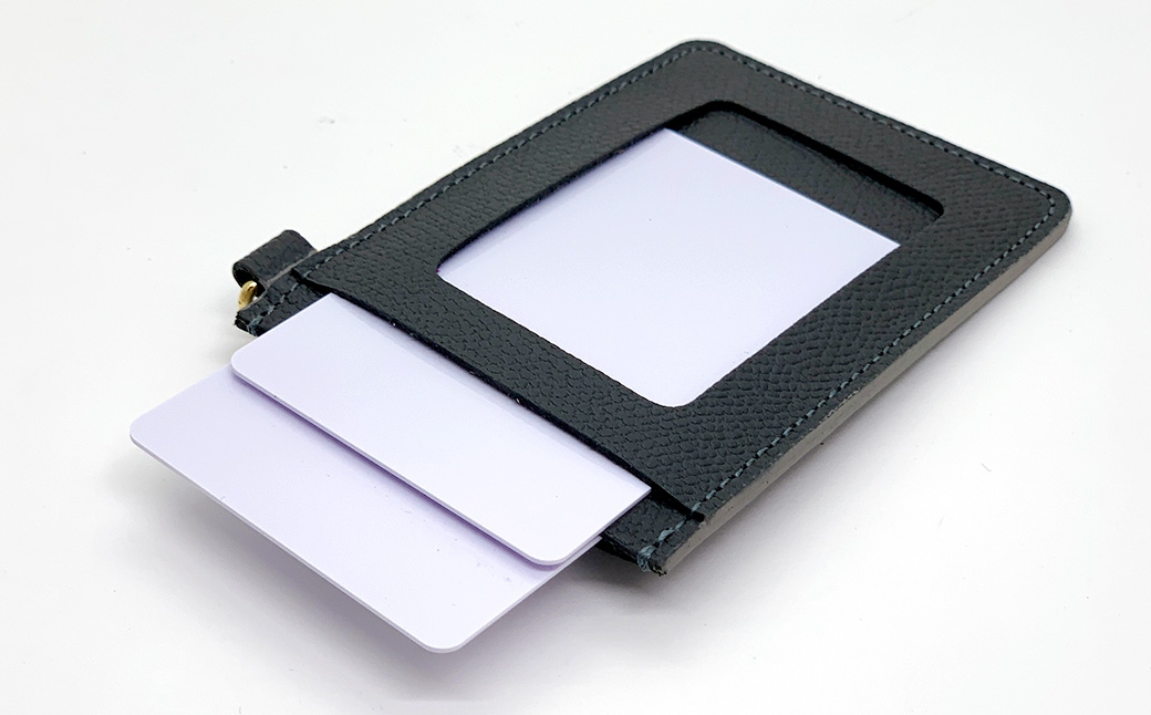 渋沢栄一翁 パスケース ダークグレー