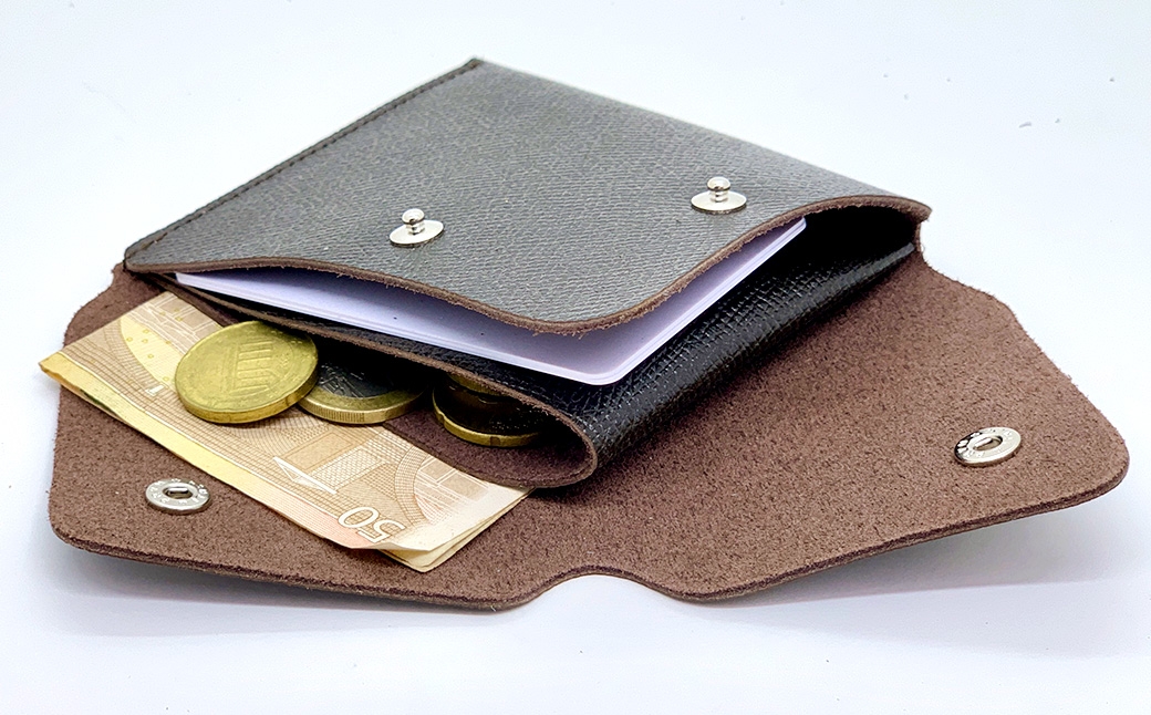 渋沢栄一翁 コンパクト財布 ダークブラウンE