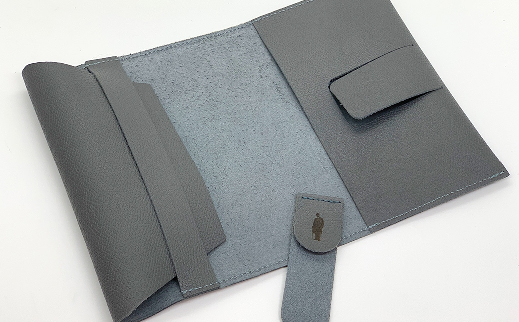 渋沢栄一翁 レザーブックカバー&しおりセット （ ダークグレー ）