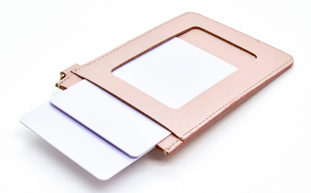 渋沢栄一翁 パスケース ピンク