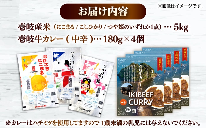 壱岐産米と壱岐牛カレー中辛セット 白米 ごはん ご飯 カレー レトルト 食品 レンジ 仕送り 肉 牛肉 和牛 壱岐牛