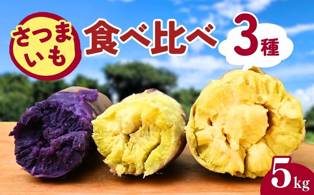 さつまいも サツマイモ さつま芋 焼き芋 食べ比べ 5kg セット ふくむらさき くりこがね ひめあやか ゆきこまち ひめあずま