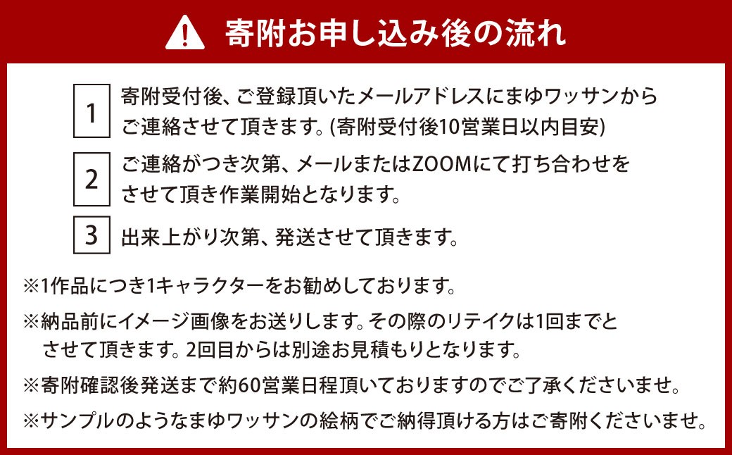 まゆワッサン 額縁入りダンボール原画（オーダー）