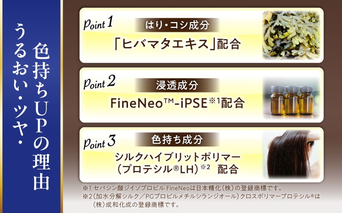 放置時間なしで、使うたび自然にムラなく白髪が染まるカラーシャンプー。
