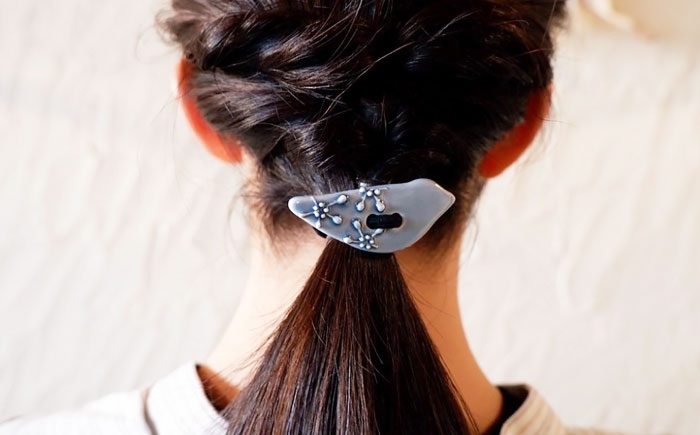 砥部焼 磁器 髪飾り ヘアアクセサリー ヘアゴム ゴム かわいい おしゃれ 鳥