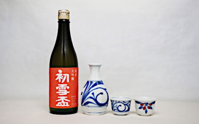 日本酒 砥部焼 セット 純米大吟醸 初雪盃 梅山窯 徳利 盃 高島屋 愛媛