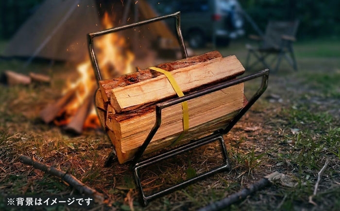畳めて運べる！鉄製 薪ストッカー
