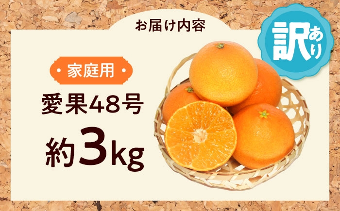 柑橘 蜜柑 みかん ミカン 愛果48号 訳あり 訳アリ 3kg 小玉 愛媛