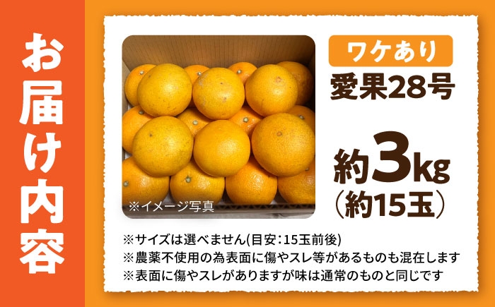 柑橘 蜜柑 みかん ミカン 愛果28号 訳あり 訳アリ 3kg 小玉 愛媛