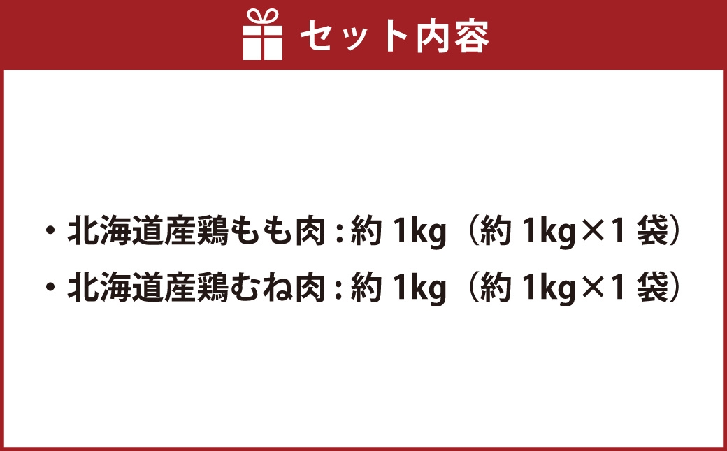 肉屋のプロ厳選! 北海道・中札内田舎どり モモムネ 約2kgセット                             