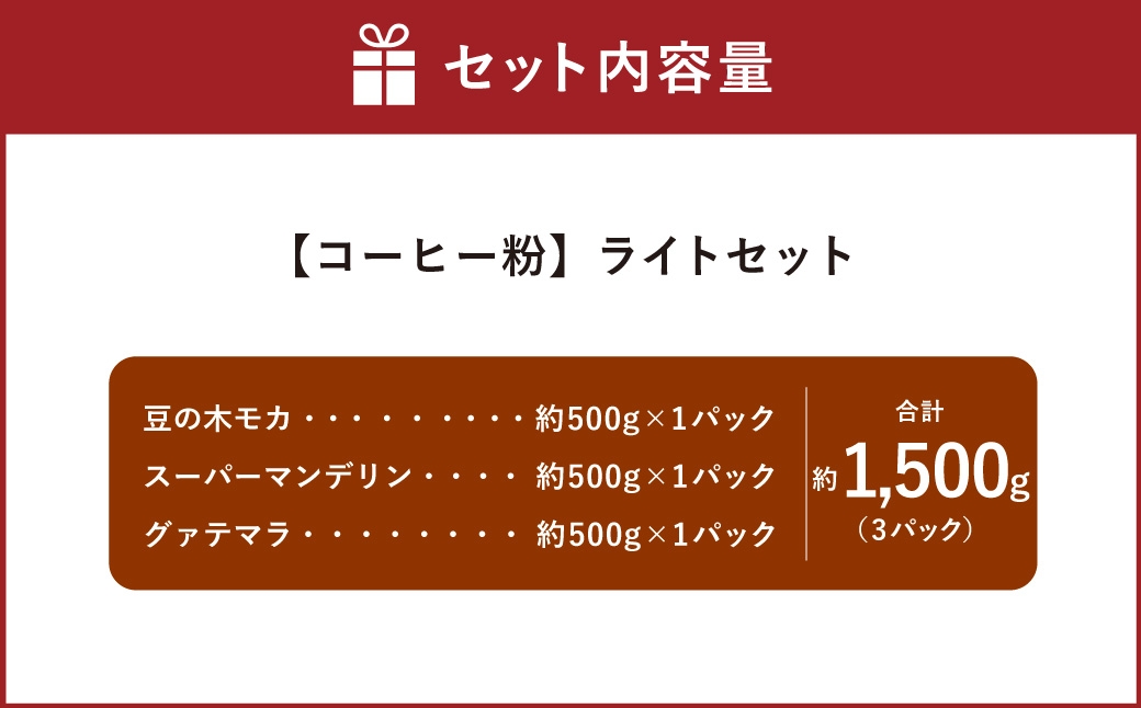 【 西荻窪 】 【 コーヒー粉 】 ライトセット 3種 × 約500g