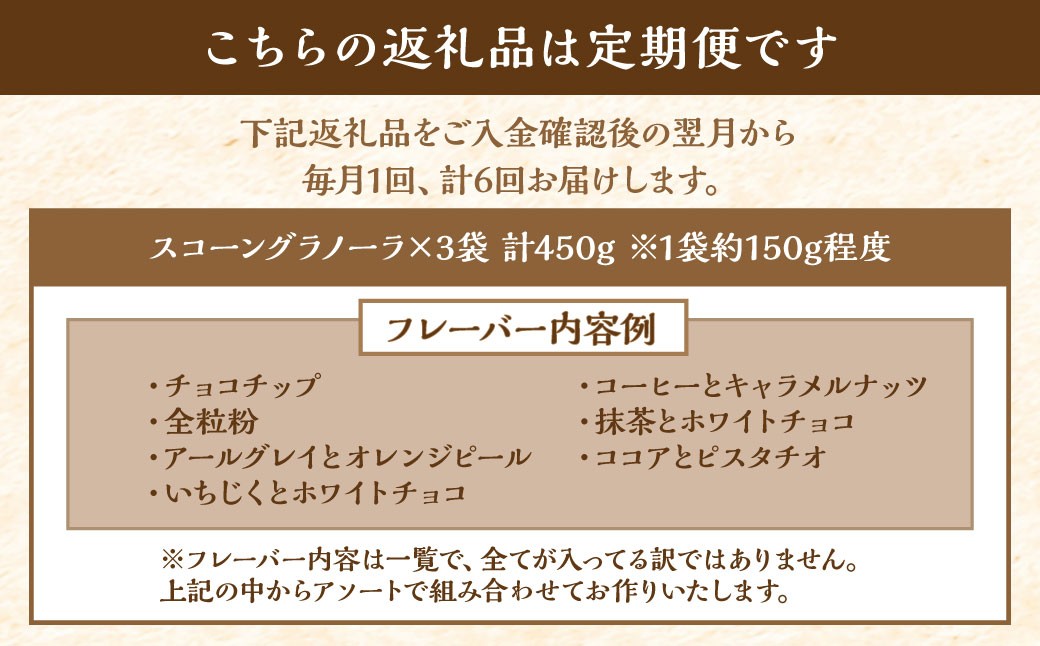 【全6回定期便】スコーングラノーラ 3袋セット ／合計約450g スコーン グラノーラ