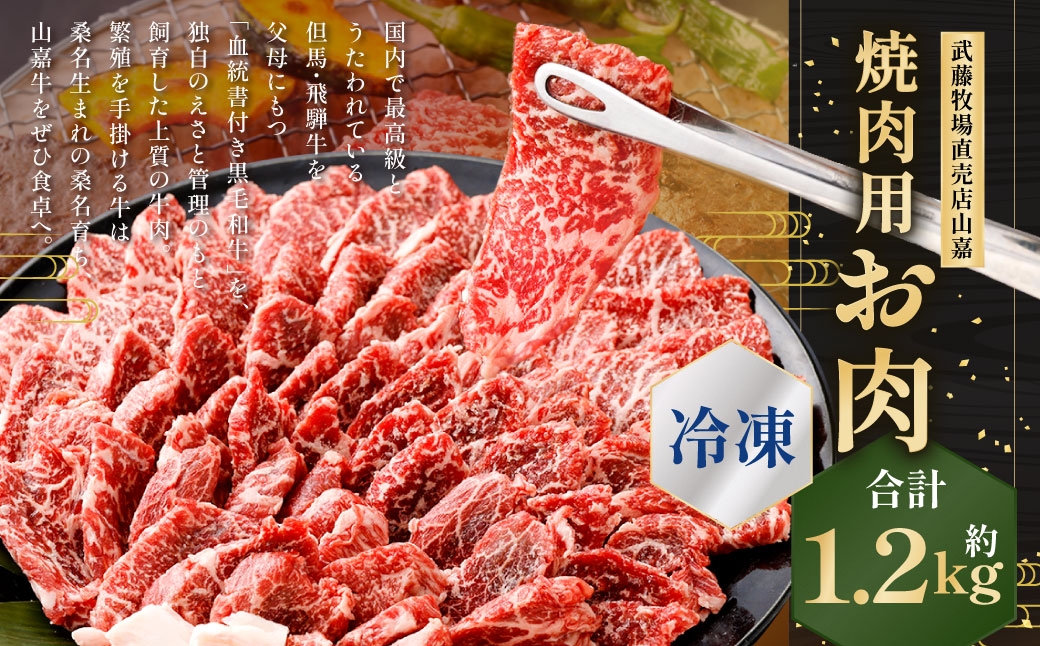 【冷凍】武藤牧場直売店山嘉 焼肉用お肉 約1.2kg
