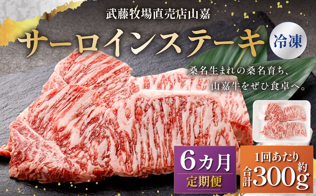 武藤牧場直売店山嘉 サーロインステーキ 約150g×2枚 （計6回） 合計約1.8kg 【冷凍 定期便6ヶ月】