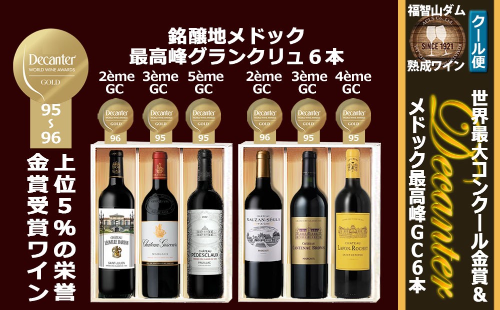 FD619福智山ダム熟成デカンタ金賞＆メドックGC6本詰め合わせセット