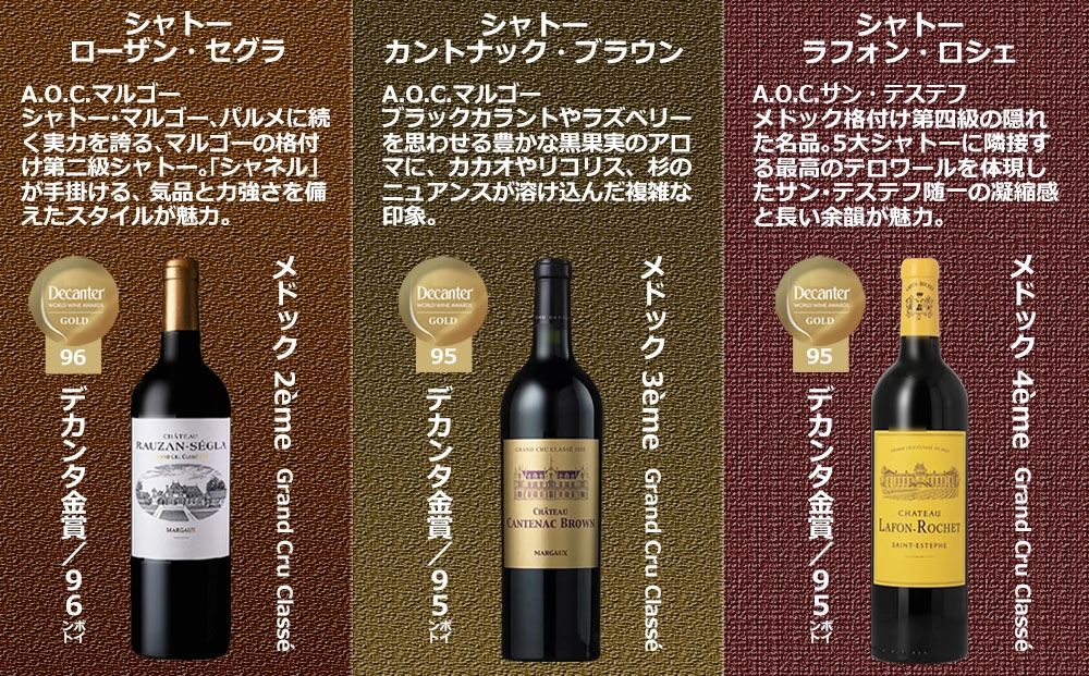 FD618福智山ダム熟成デカンタ金賞＆メドックGC3本詰め合わせBセット