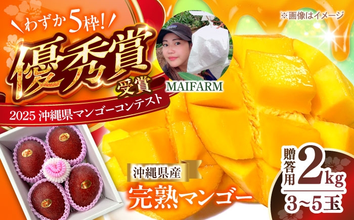 沖縄県産 完熟マンゴー 贈答用 2kg (3〜5玉) マンゴー 沖縄 果物 フルーツ ギフト まんごー 2kg Mango